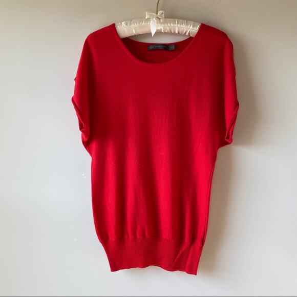 Outback Red Short Dolman Sleeve Knit Sweater Red Size XS Cotton Blend - Picture 1 of 7
